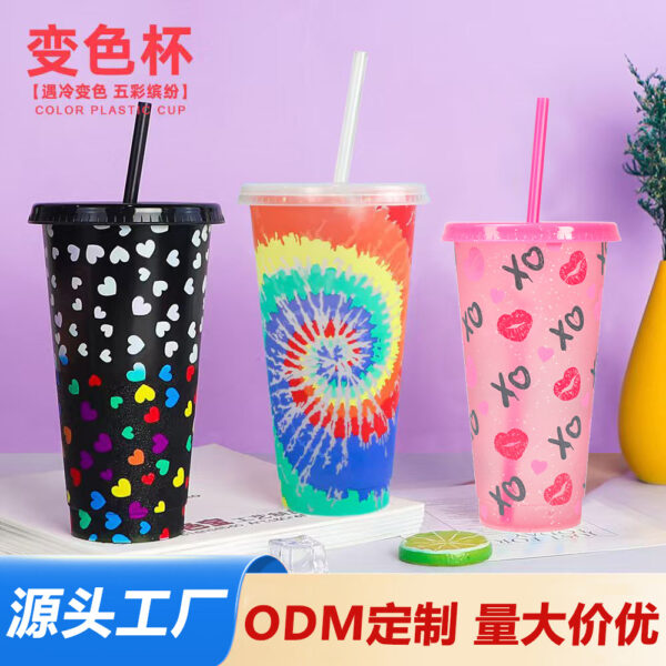 Wholesale Single Layer Temperature Sensitive Color Changing Plastic Cup