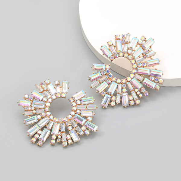 O1CN0171cowF2II32lPxMEz_2473019262-0-cib Wholesale Water Diamond Sunflower Alloy Earrings