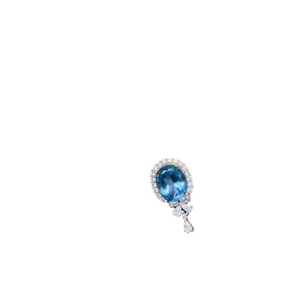 Wholesale Imitation Natural London Blue Topaz Copper Earrings