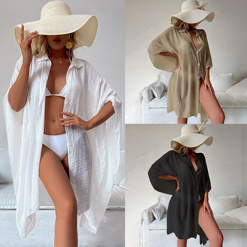 Wholesale Loose Beach Cardigan Bikini lyester Swimwear