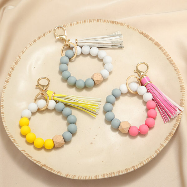 Wholesale Gradient Color Bracelet Silicone Keychain