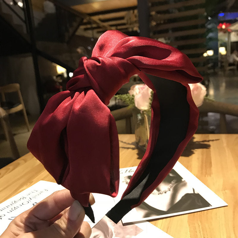 Wholesale Bow Women's Chion Fabric Solid Headband