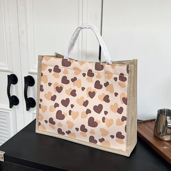 Wholesale Simple Heart Linen Magnetic Buckle Large Capacity Bag Handheld Commuter Bag