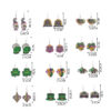 Wholesale Carnival Rainbow Truck Clown Hat Wooden  Mardi Gras Earrings