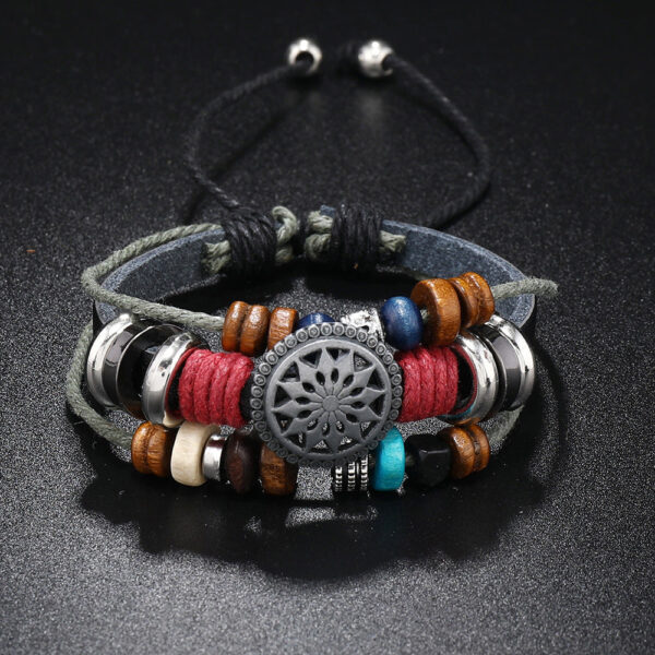 Wholesale Vintage Beaded Multi-layer Cowhide Bracelets