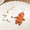 Wholesale Cartoon Christmas Gingerbread Man Wooden Earrings