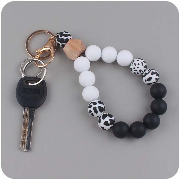 Wholesale Hand Silicone Beads Wrist Keychain