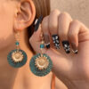 O1CN017Dynch1WVhR3yGhym_3379762794-0-cib Wholesale Color Separation Double Layer Sunflower Pattern Earrings