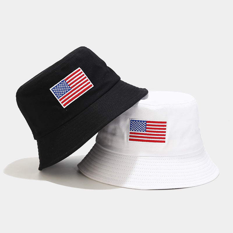 Wholesale lyester American Flag Embroidered Bucket Hat