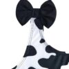 Wholesale Baby Girls Ruffles Dairy Cow Black and White Printed Bow One Piece Swimwear