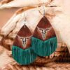 O1CN017G6VId1qyMbfIp0np_2206372095564-0-cib Wholesale Western Style Retro Water Drop Shaped Tassel Cow Head Earrings