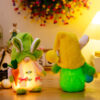 Wholesale Easter Illuminated Faceless Doll with Rabbit Ears, Holding Colored Eggs, Dwarf Polyester Doll Decorations