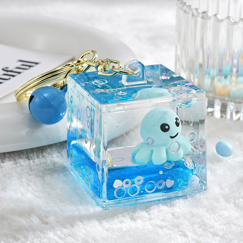 Wholesale Octopus Oil Quicksand Acrylic Liquid Keychain