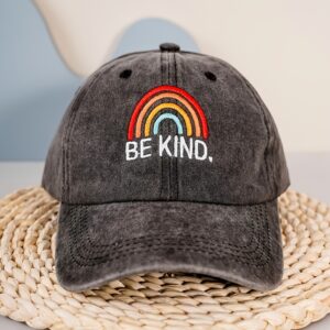 BE KIND Rainbow Washed Baseball Cap-Black / Adjustable