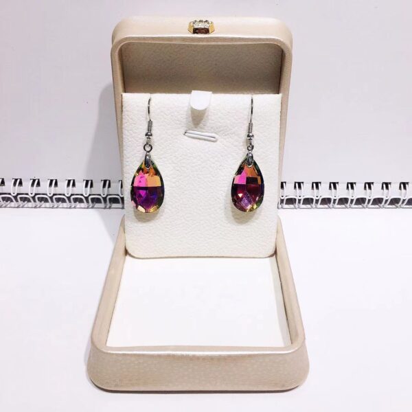 Wholesale crystal glass water drop fashion net red earrings