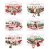 Wholesale Christmas Woven Adjustable Snowman Christmas Tree Old Man Deer Antler Bracelet