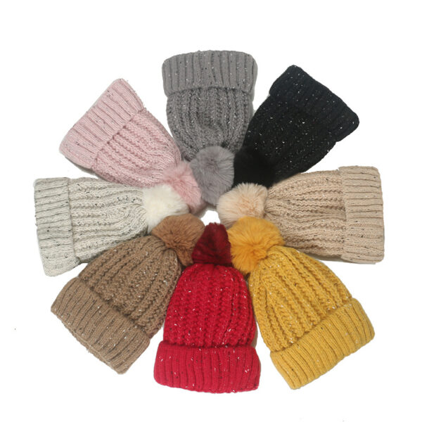 Wholesale Winter Beanie Blended Yarn Plus Velvet Thickened Knitted Hat