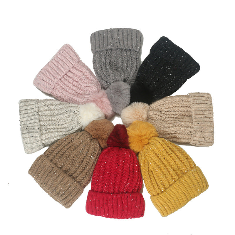 Wholesale Winter Beanie Blended Yarn Plus Veet Thickened Knitted Hat