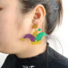 Wholesale Mardi Gras Clown Acrylic Earrings