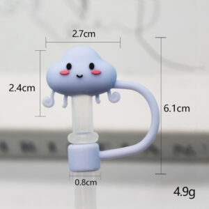 Silicone light blue Jellyfish 8mm / Bagged without straw