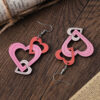 Wholesale Valentine's Day Hollow Heart Wooden Earrings