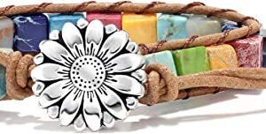 Flower buttons and square gems