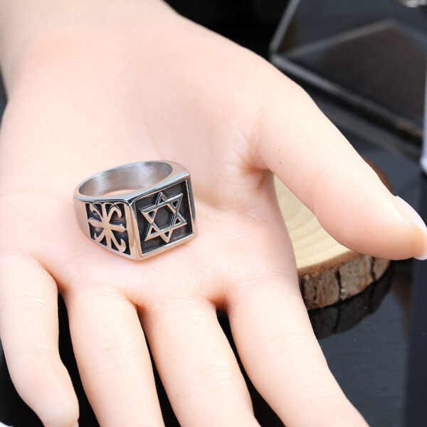 O1CN017QX0XR1G4Bxwzt7Bl_990370568-0-cib Wholesale Titanium Steel Hexagram Star Retro Stainless Steel Star Personalized Rings