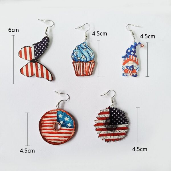 Wholesale Independence Day Flag Butterfly Acrylic Earrings
