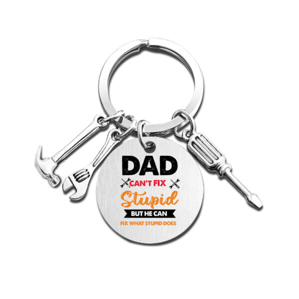 Wholesale Father's Day Hammer Wrench Screwdriver Color Printed Stainless Steel Keychain