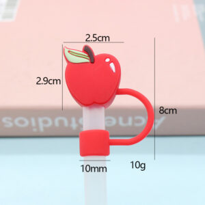 Silicone red apple 10mm / Bagged without straw