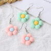 Wholesale Hot Sale Sweet Cute Little Fresh Candy Small Flower Green Flower Earrings