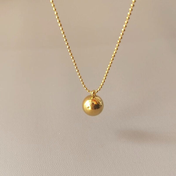 Wholesale Titanium Steel Small Ball Necklace