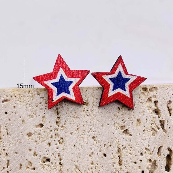 Wholesale Independence Day American Flag Wood Ear Studs