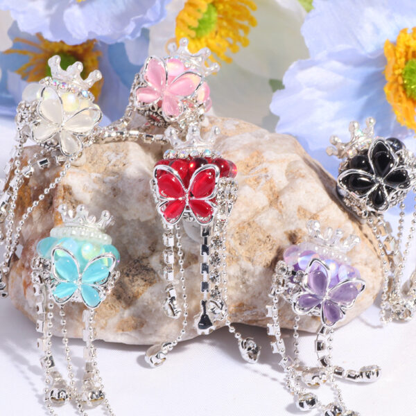 Wholesale Heavy Industry Butterfly Crown Tassel Soft Clay Diamond Ball