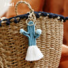 Wholesale Braided Cactus Bohemian Flower Tassel Cotton Rope Keychain
