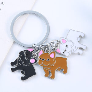 Black brown white bulldog / 10cm