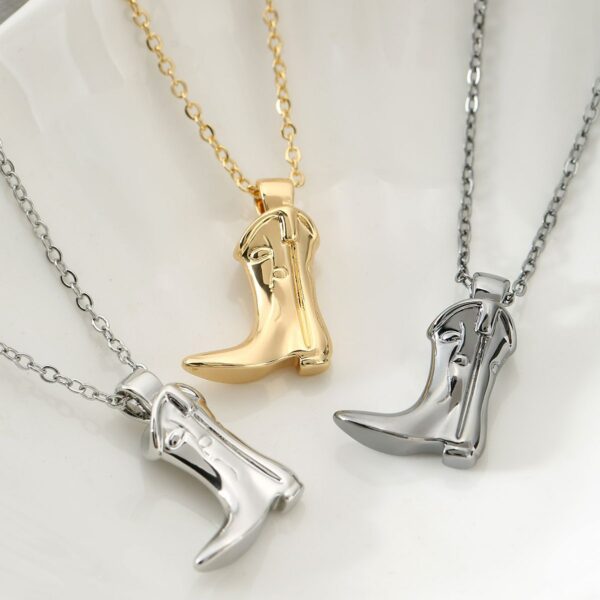 Wholesale Western Style Cowboy Boots Vintage Necklace Clavicle Chain