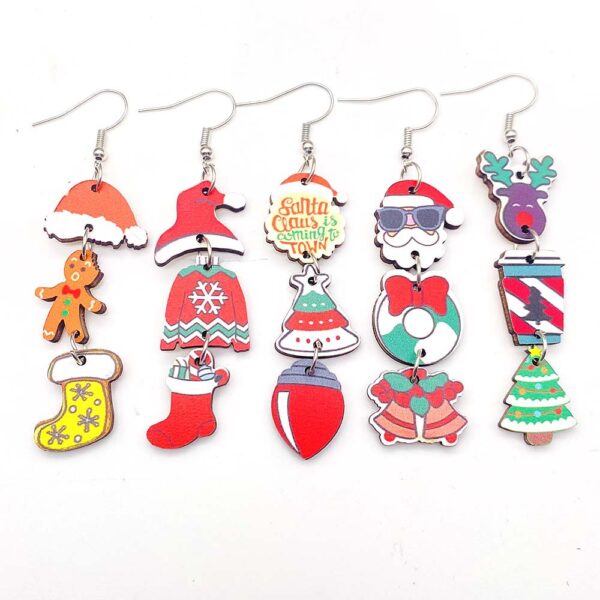 Wholesale Christmas Wood Earrings