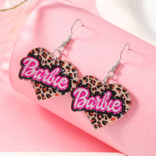 Wholesale Pink Series Hat Love Apple Acrylic Earrings