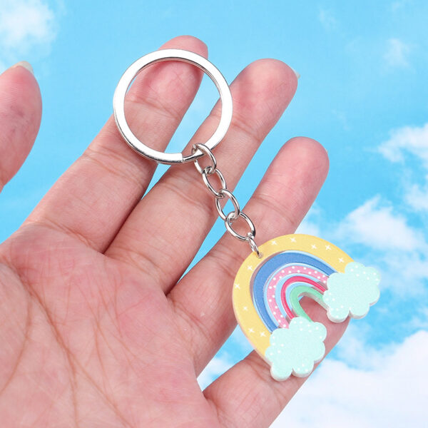 O1CN017bOOPU2KzDi9pPvFk_2211051639627-0-cib Wholesale Acrylic Rainbow Keychain School Bag Accessories Pendant