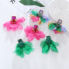 Wholesale Vacation Style Mesh Flower Alloy Earrings