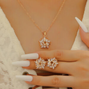 09kc gold earrings + necklace