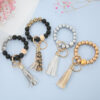 Wholesale Wooden Beads Tassel Wrist Keychain