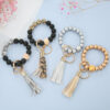Wholesale Wooden Beads Tassel Wrist Keychain