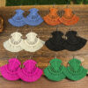 Wholesale Colorful Tassels Handwoven DIY Scalloped Alloy Earrings