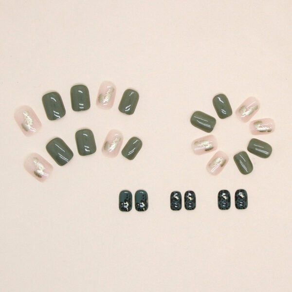 O1CN017g1e2s1qQvcqk7YCb_3917635491-0-cib Wholesale Short Fresh Green Leopard Fashion Gold Foil Nail Stickers