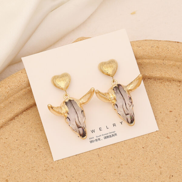 O1CN017gJ25c1Fe5BVpdbm8_2043160511-0-cib Wholesale Vintage Bull Head Temperament Stainless Steel Earrings