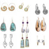 Wholesale Statemente Green Turquoise Metal Earrings