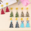 Wholesale Christmas Leopard Print Christmas Tree Acrylic Earrings