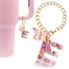Wholesale 26 Letters Love Glitter Tassel Resin Butterfly Cup Chain Decoration
